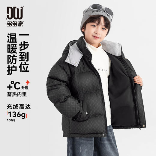 【件件底价，童装双倍积分】多多家男童满印羽绒服三防2025秋冬新款儿童冬装中大童保暖外套潮10891 商品图1