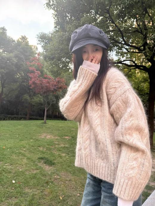 cos冬季女士复古麻花羊毛马海毛套头毛衣 ye 340104 商品图6