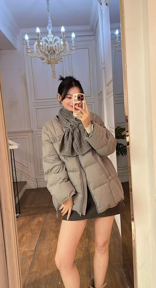 【门店同款】ENJOY冬季“暖冬知性”戴围巾中款羽绒服 168495570 商品图0