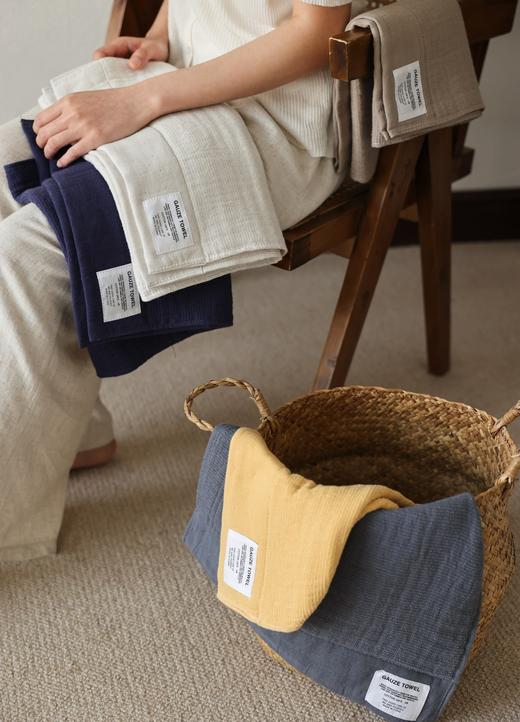 【越洗越柔】棉小铛纯棉皱皱纱毛巾+浴巾；婴儿面巾级纱布材质，新疆长绒棉超强吸水力；湿水更软、透气易干、拒绝细菌螨虫和异味！ 商品图0