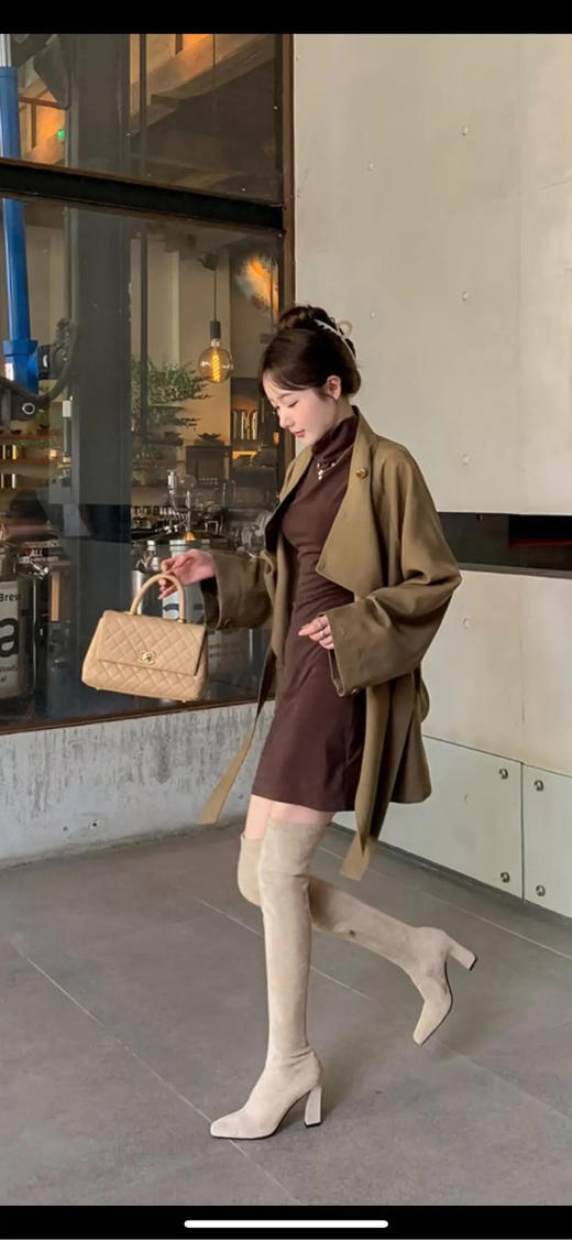 Chanel cocohandle 荔枝纹牛皮 奶茶色 小号 斜挎包 商品图3