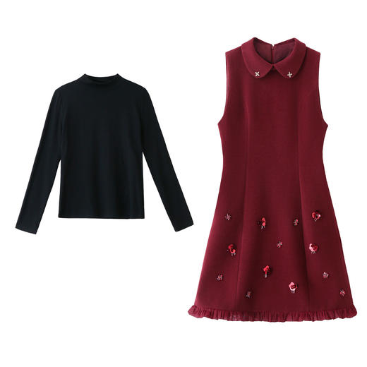 2026春季新款时尚修身显瘦娃娃领两件套YIHFUS2602 商品图4