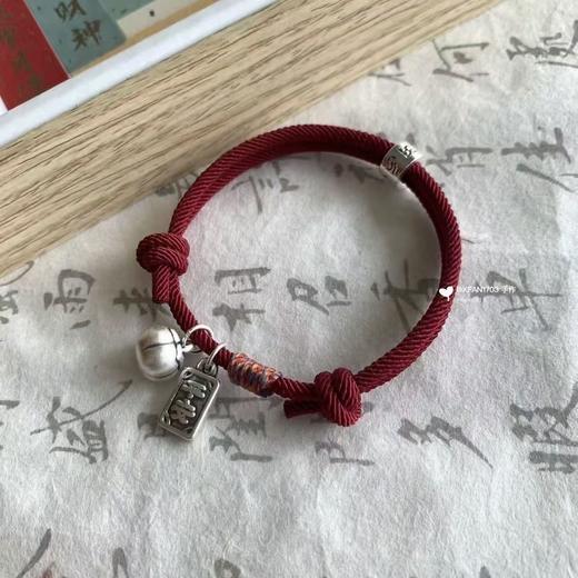【福气满满❗️造型精巧可爱】柿柿如意手工六字编织纯银藏式调节手链红绳 气质情侣手绳。jc 商品图0