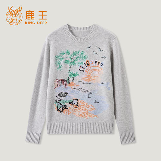 King Deer/鹿王秋冬新款女式长袖羊绒衫L805765轻运动/花朵/休闲款鹿王 商品图11