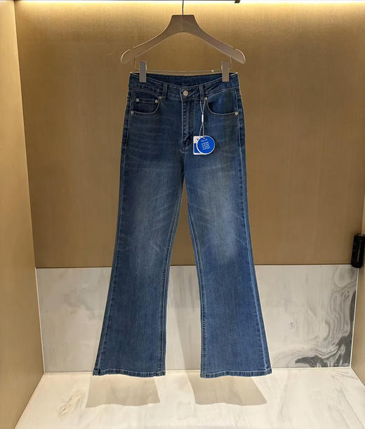 女士水洗做旧微辣喇叭牛仔裤011703 商品图7