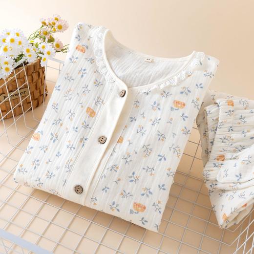 新款田园风纯棉双层纱布睡衣女士春夏季薄款家居服套装可外穿 商品图1