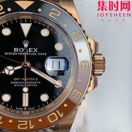 ARF劳力士格林尼治型GMT 全玫金 沙士圈 3285机 板带 904L钢 男士腕表 商品图4