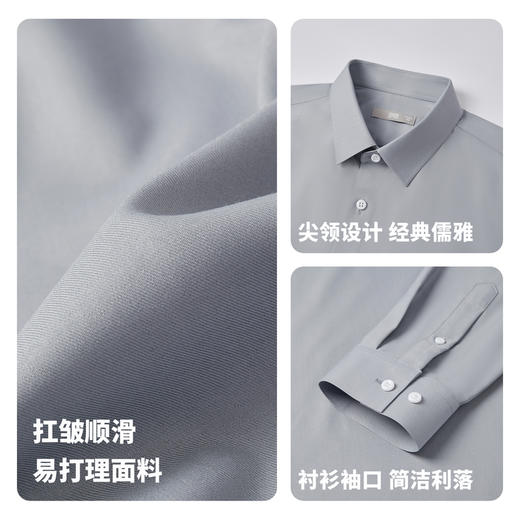 【含莫代尔&桑蚕丝】圣得西男士2025秋新款商务通勤DP免烫衬衫 商品图4