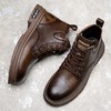 2025冬季马丁靴男款真皮复古工装靴子男士英伦潮流加绒保暖棉鞋 商品缩略图3