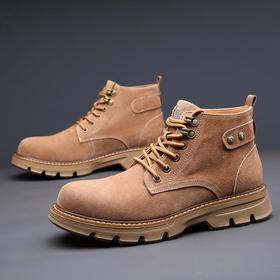 2025冬季马丁靴男真皮英伦圆头皮靴韩版工装靴户外休闲雪地靴子男