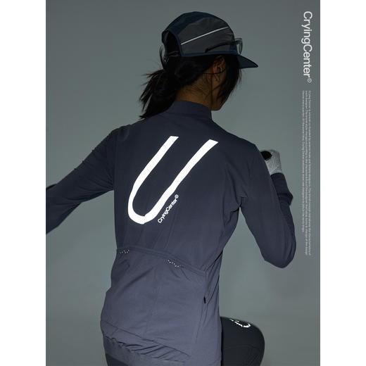 CryingCenter远红外速干反光印花骑行服户外运动长袖训练服上衣 商品图1