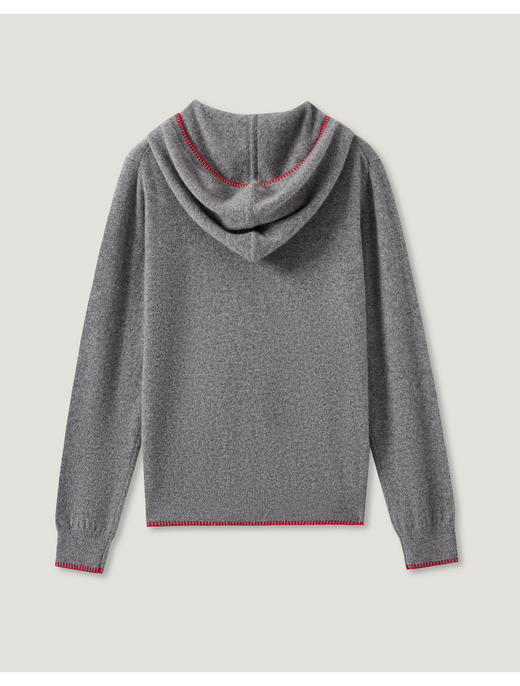 【咕咕同款】KINGDEER/KD25春秋时尚针织休闲宽松拉链套头衫羊绒衫L805941轻运动/花朵/休闲款鹿王 商品图8