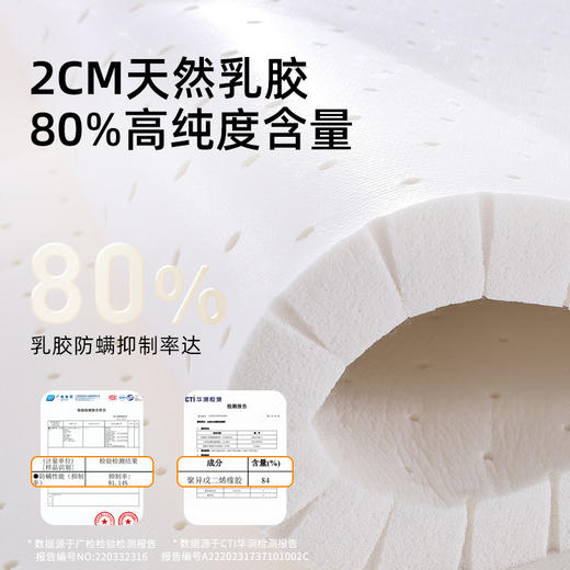 慕思净芯黑金升级款乳胶床垫慕斯五区独袋弹簧床垫1.8*2米软硬适中 商品图10