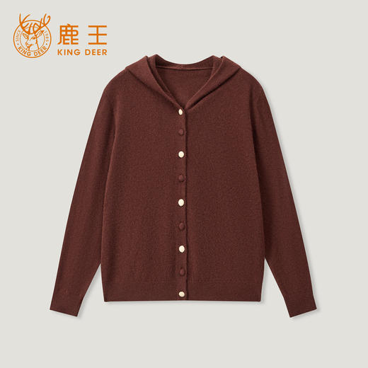 KINGDEER/KD秋冬新款女式休闲羊绒帽衫L805566轻运动/花朵/休闲款鹿王 商品图5