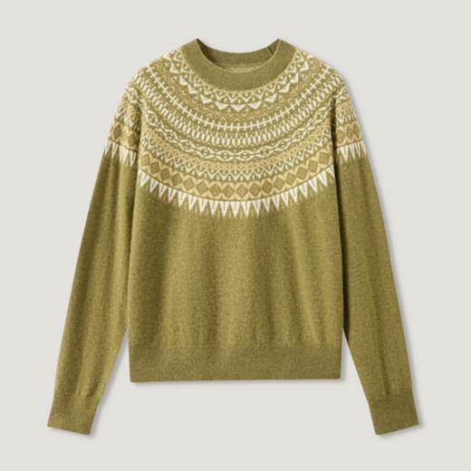 KINGDEER/KD羊绒秋冬费尔岛设计正肩针织衫 约246g L805868 100%山羊绒鹿王 红色 商品图4