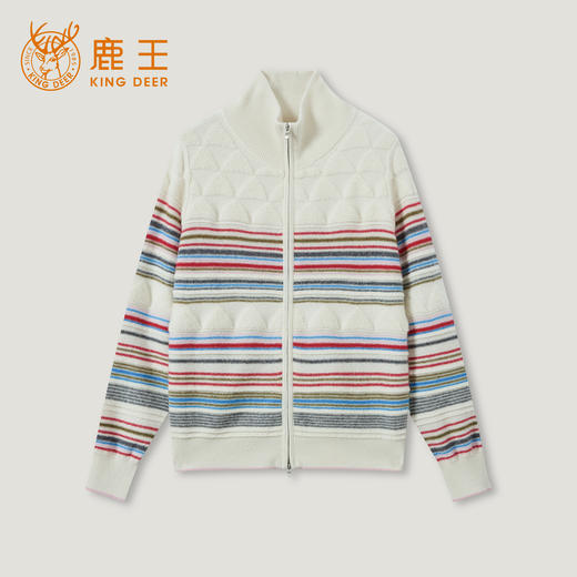 KINGDEER/KD秋冬新款休闲女式长袖半高领开衫羊绒衫L805696复古奶奶风鹿王 商品图14