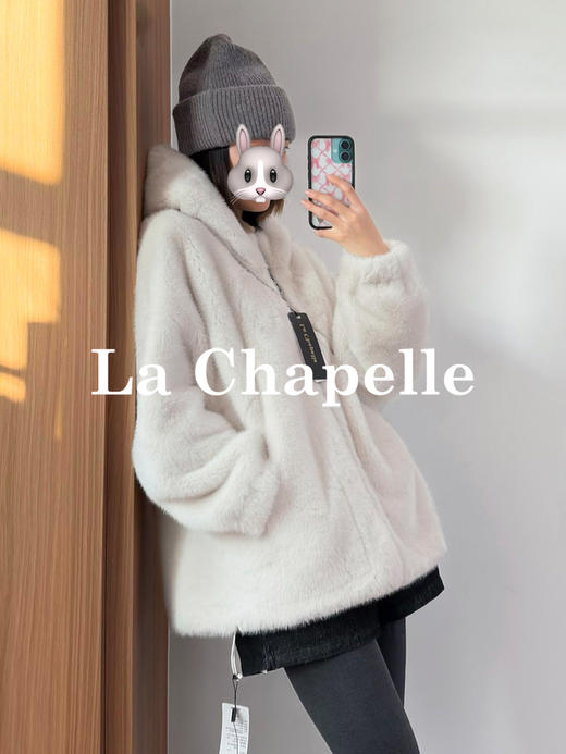 专柜实拍【毛茸茸软乎乎】拉夏贝尔/La Chapelle轻奢高级感！官网1k+重磅~环保皮草连帽毛毛外套 商品图2
