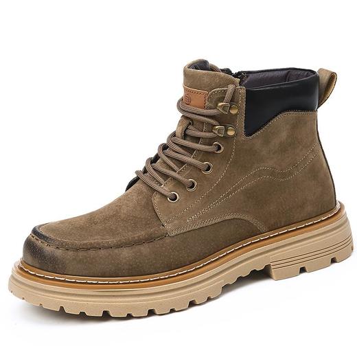 冬季户外机车马丁靴子男真皮厚底加绒保暖工装靴男士拉链经典短靴 商品图4