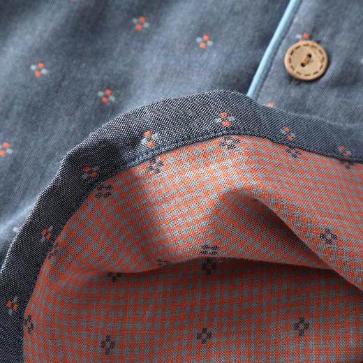 日系无印风色织纯棉双层纱布家居服男士春秋夏季全棉长袖睡衣 商品图2