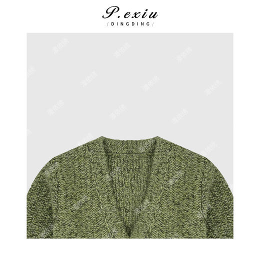 04-2潘依绣丁丁宠粉韩系简约V领长袖针织开衫Q1945 商品图2