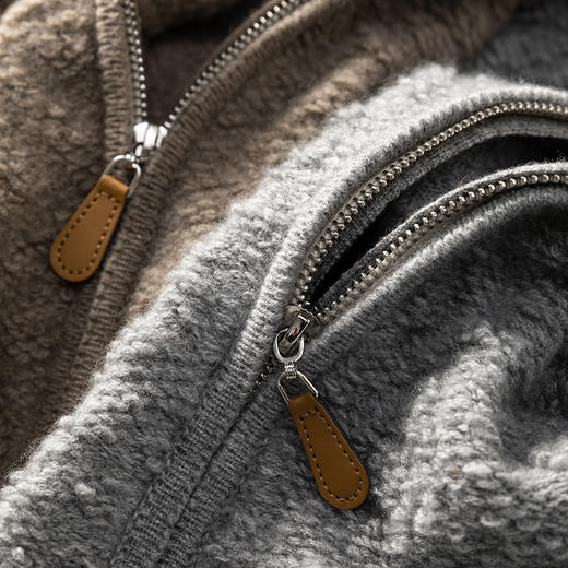 100%Baby小山羊绒~连帽压花双拉链羊绒外套女BABY260508 商品图4