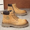 马丁靴男真皮冬季加绒保暖工装靴男士厚底防滑经典潮流大黄靴 商品缩略图1