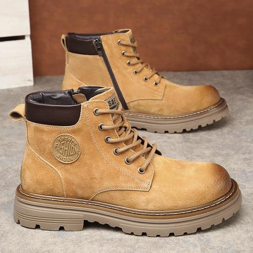 马丁靴男真皮冬季加绒保暖工装靴男士厚底防滑经典潮流大黄靴 商品图1