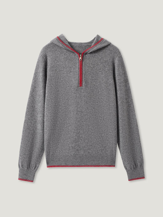 【咕咕同款】KINGDEER/KD25春秋时尚针织休闲宽松拉链套头衫羊绒衫L805941轻运动/花朵/休闲款鹿王 商品图9