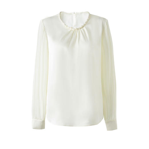 「高货wl」全新升级【铂金会员266/天猫359/差价93】(02331)洛诗琳法式钉珠衬衫2026春季新款轻奢气质通勤雪纺上衣女 商品图4