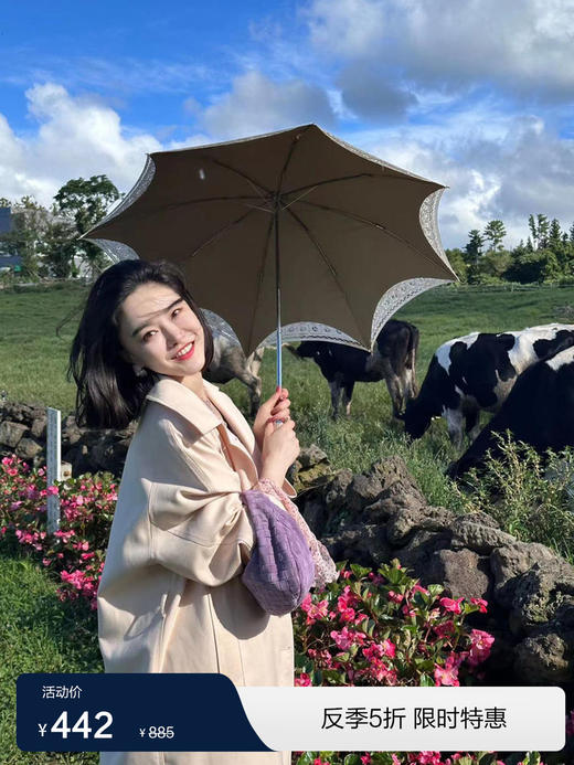 DUO智仙生  芭比粉之袍 粉色山茶羊毛混纺宽松长款文艺风衣 商品图0