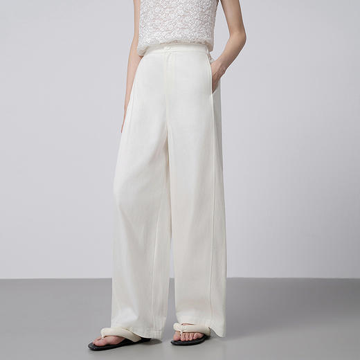 【林栖设计小店】简雅素意|棉麻白色蕾丝花边围腰2026春新款百搭牛仔裤1961224 商品图7