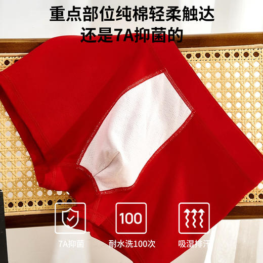 男士礼盒装内裤大礼盒节日礼品新年喜庆本命年明筋印花平角内裤1065-1067 商品图3