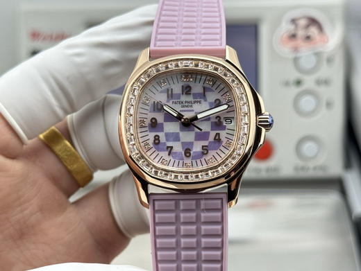 PPF factory工厂百达翡丽AQUANAUT系列机械女手雷，35.6mm毫米的表径，进口全钢（金色为电镀18k加厚的真金）采用原装进口9015机芯开发和改装的324定制版满血版一体机芯❕❕❕ 商品图0