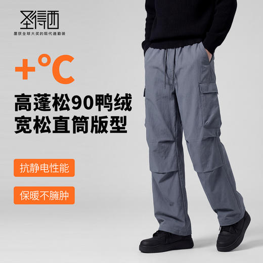 【5A级抑菌鸭绒&抗静电】圣得西2025年冬季男新款休闲松紧羽绒裤 商品图1