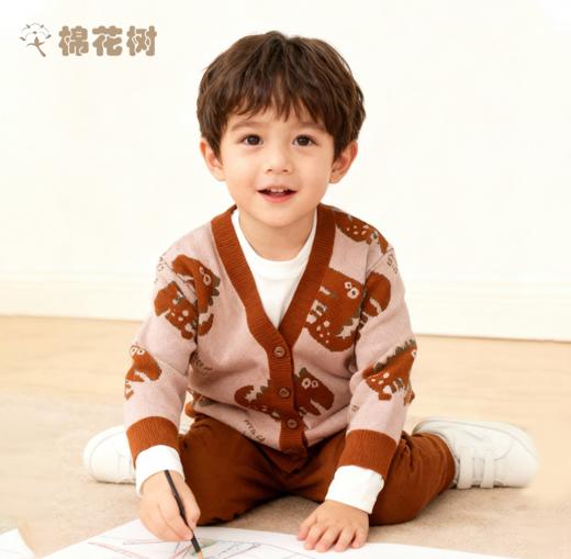 ⁵【男童毛衣开衫】TWGLBE3028棕色W【棉花树】YY05-QTT-AYD 商品图1