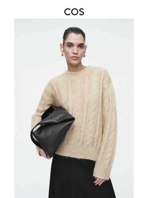 cos冬季女士复古麻花羊毛马海毛套头毛衣 ye 340104 商品图1
