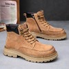 冬季户外机车马丁靴子男真皮厚底加绒保暖工装靴男士拉链经典短靴 商品缩略图2