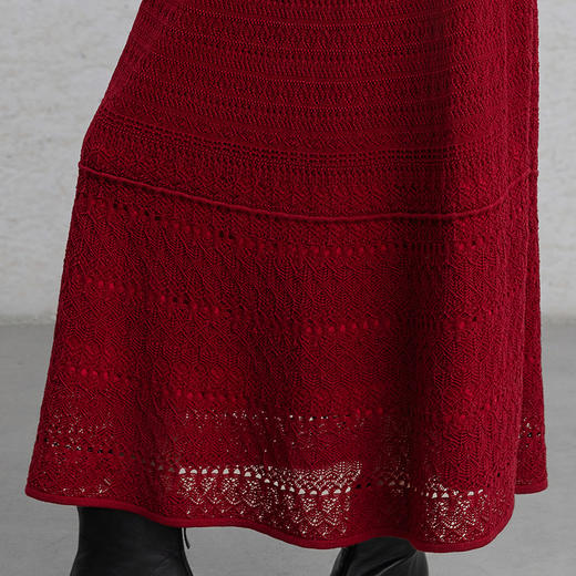 【林栖设计小店】红颜新禧|复古优雅百搭多色肌理感2026春新款毛织半身裙G1961384 商品图7