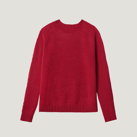 KINGDEER/KD时尚秋冬宽松毛衣复古针织羊绒衫L805970轻运动/花朵/休闲款鹿王 红色 商品图10