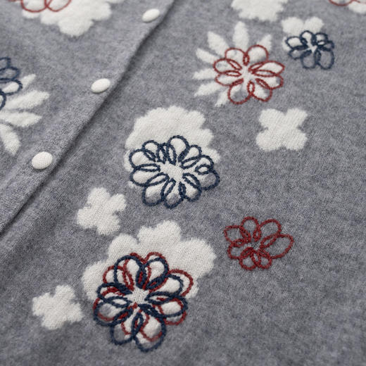 KINGDEER/KD秋冬新款女式圆领开衫长袖羊绒衫L805834复古奶奶风鹿王 商品图7