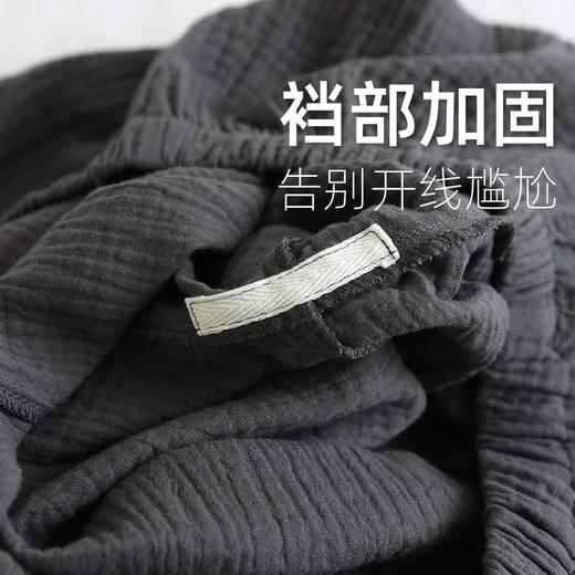 纯棉男士睡衣套装宽松春秋双层纱布大码全棉绉布长袖 商品图3