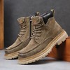 冬季户外机车马丁靴子男真皮厚底加绒保暖工装靴男士拉链经典短靴 商品缩略图0