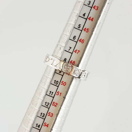 【95新】BVLGARI宝格丽B.zero1系列339982白金单钻logo签名戒指49号中性款090126NJT44 商品图7