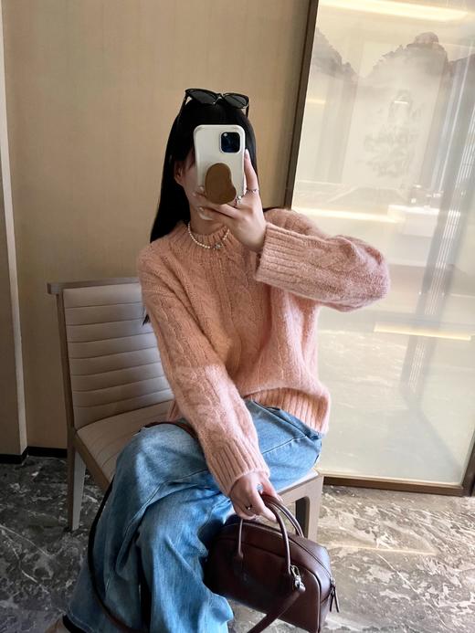 cos冬季女士复古麻花羊毛马海毛套头毛衣 ye 340104 商品图11