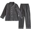 纯棉男士睡衣套装宽松春秋双层纱布大码全棉绉布长袖 商品缩略图4