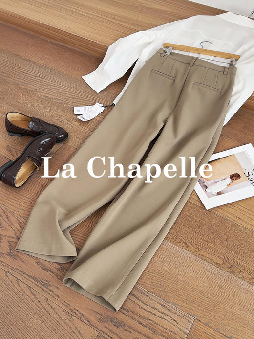 拉夏贝尔/La Chapelle高克重高质感~简约时尚百搭遮胯显瘦直筒休闲裤 商品图1