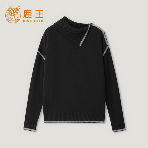 【咕咕同款】KINGDEER/KD秋冬新款女式翻领长袖羊绒衫 约390g L805690经典基本款/气质款/100%山羊绒鹿王 商品图13