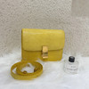 Celine teen Box 黄色 蜥蜴纹 蜥蜴皮 金扣 斜挎包 商品缩略图0