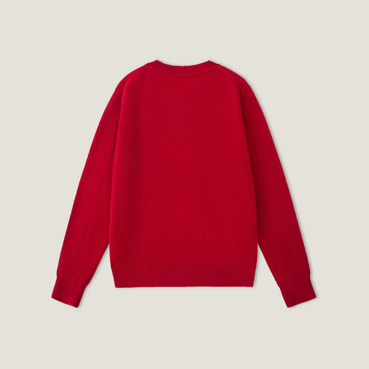 【咕咕同款】KINGDEER/KD休闲时尚百搭女士设计师圆领羊绒衫L805504轻运动/花朵/休闲款鹿王 红色 商品图1