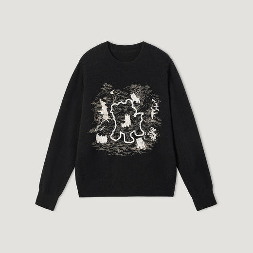 【咕咕同款】KINGDEER/KD休闲时尚百搭女士设计师圆领羊绒衫L805504轻运动/花朵/休闲款鹿王 红色 商品图8